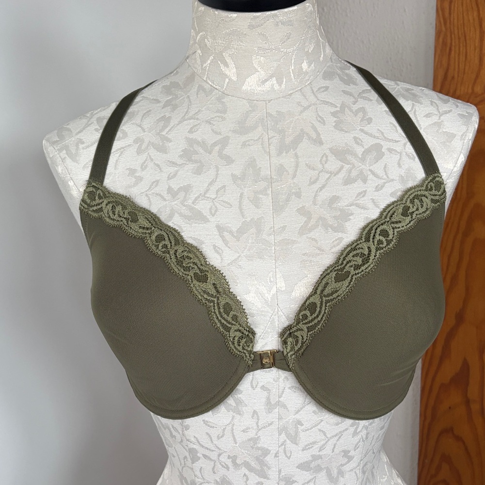 Natori Olive Green Lace Bra